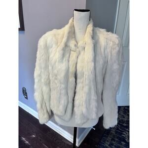 Vtg rabbit fur jacket, see pictures for condition, fits like a S